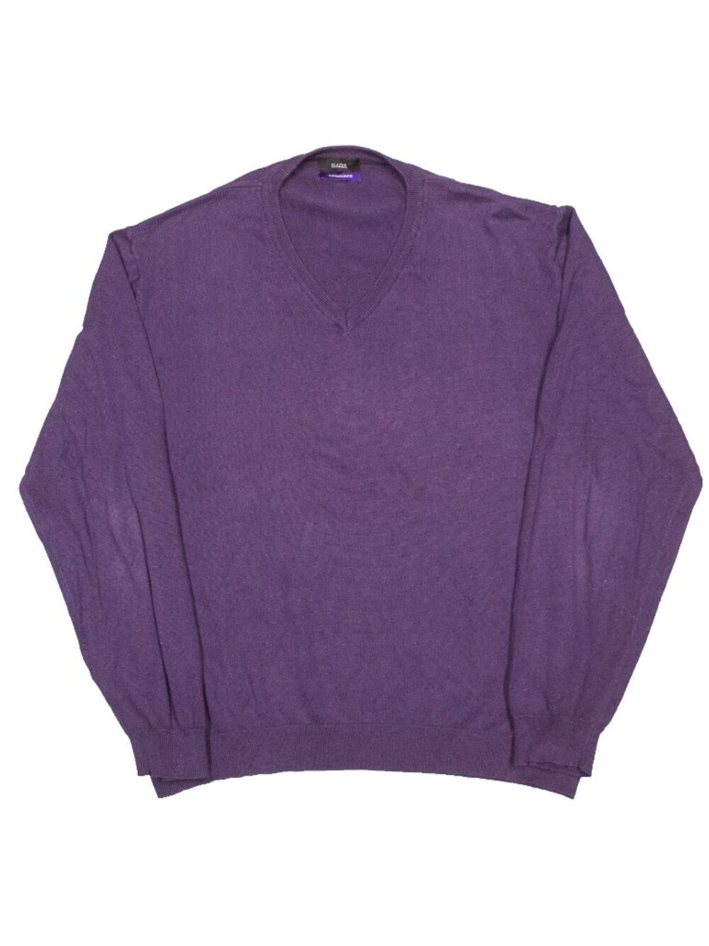 Blazer for Men Cotton Cashmere Sweater Made in Italy Purple Knit V-Neck XL